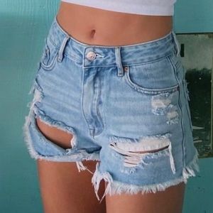 Pacsun denim high rise festival short